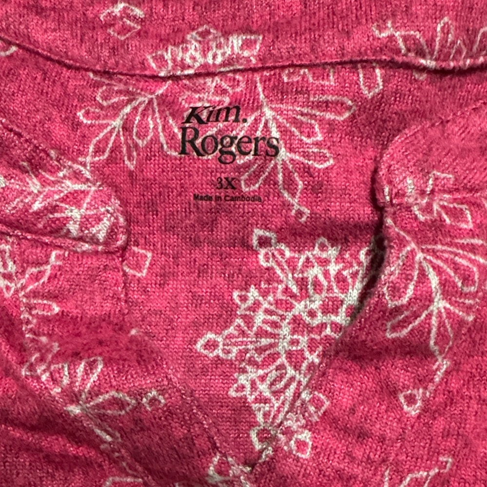Pink Snowflake Button-Up Shirt - Picture 2 of 3